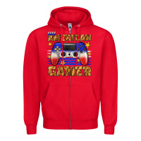 Red all american gamer Zipper Hoodie - texasbilliewilder