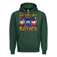 Sports Green all american gamer Zipper Hoodie - texasbilliewilder