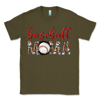 Army Green baseball mama with leopard Classic Tee - texasbilliewilder