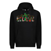 Black believe santa claus christmas Premium Hoodie - Jasminsmagicworld
