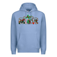Colony Blue believe santa claus christmas Premium Hoodie - Jasminsmagicworld