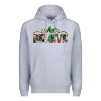 Heather Grey believe santa claus christmas Premium Hoodie - Jasminsmagicworld