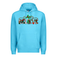 Ocean Blue believe santa claus christmas Premium Hoodie - Jasminsmagicworld