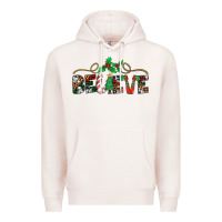 Pale Pink believe santa claus christmas Premium Hoodie - Jasminsmagicworld