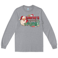 Heather Grey Santa's Favorite Nurse Long Sleeve Tee - MaliasSmallBusiness