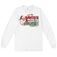 White Santa's Favorite Nurse Long Sleeve Tee - MaliasSmallBusiness
