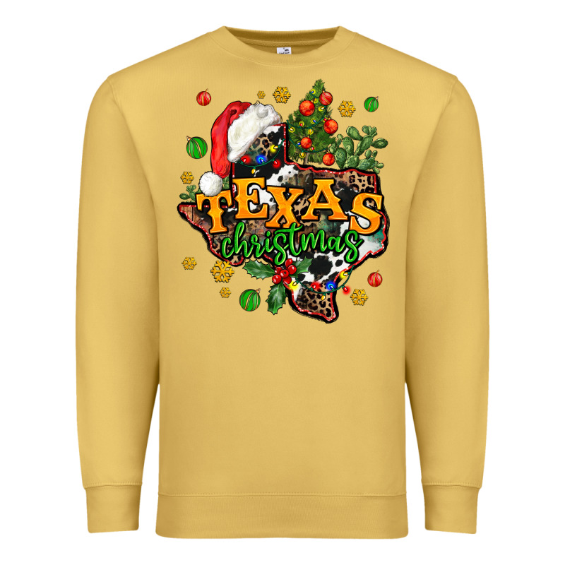Texas Christmas Premium Sweatshirt by AdoDesignShop | Teevron