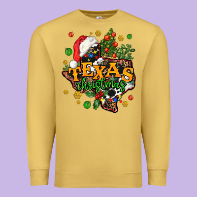 Texas Christmas Premium Sweatshirt Designed By Adodesignshop