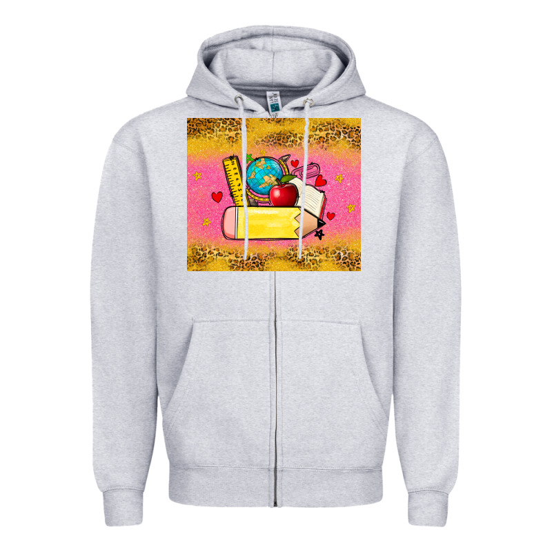 Back To School Custom Name Zipper Hoodie by Zillion Design Studio | Teevron