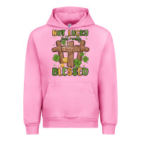 Fuchsia Pink not lucky just really blessed malia Urban Hoodie - MaliasSmallBusiness