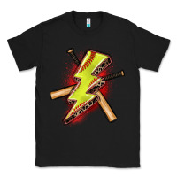 Black softball lightning bolt Classic Tee - Zillion Design Studio