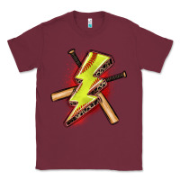 Burgundy softball lightning bolt Classic Tee - Zillion Design Studio