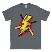 Charcoal Heather softball lightning bolt Classic Tee - Zillion Design Studio