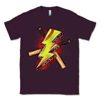 Plum softball lightning bolt Classic Tee - Zillion Design Studio