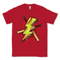 Red softball lightning bolt Classic Tee - Zillion Design Studio