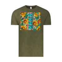 Vintage Olive mama wıth sunflowers and gemstone Vintage Tee - Artiststas