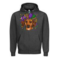 Mardi Gras Hat Dachshund Zipper Hoodie | Teevron
