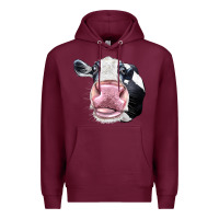 Burgundy Cute Holstein Face Premium Hoodie - LillyAllenDesigns
