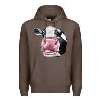 Coffee Cute Holstein Face Premium Hoodie - LillyAllenDesigns