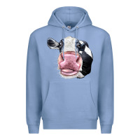 Colony Blue Cute Holstein Face Premium Hoodie - LillyAllenDesigns