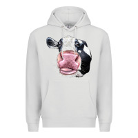 Dove Grey Cute Holstein Face Premium Hoodie - LillyAllenDesigns
