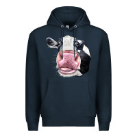 Navy Cute Holstein Face Premium Hoodie - LillyAllenDesigns