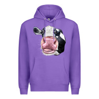 Purple Cute Holstein Face Premium Hoodie - LillyAllenDesigns