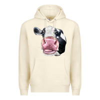 Sandshell Cute Holstein Face Premium Hoodie - LillyAllenDesigns