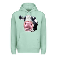 Seafoam Cute Holstein Face Premium Hoodie - LillyAllenDesigns