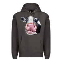 Smoke Cute Holstein Face Premium Hoodie - LillyAllenDesigns