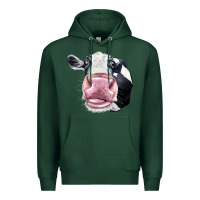Sports Green Cute Holstein Face Premium Hoodie - LillyAllenDesigns