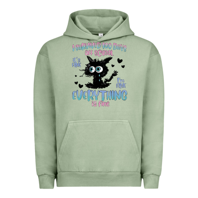 I Survived 100 Days Of School Cat Urban Hoodie by MaliasSmallBusiness | Teevron