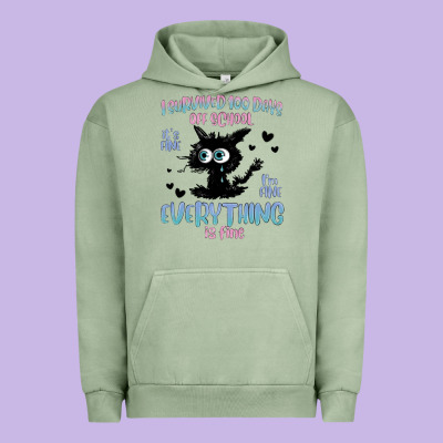 I Survived 100 Days Of School Cat Urban Hoodie Designed By Maliassmallbusiness