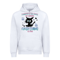 White i survived 100 days of school cat Urban Hoodie - MaliasSmallBusiness