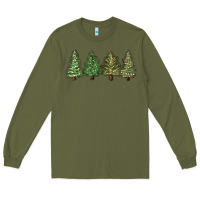 Army Green christmas trees Long Sleeve Tee - MaliasSmallBusiness
