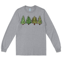 Heather Grey christmas trees Long Sleeve Tee - MaliasSmallBusiness