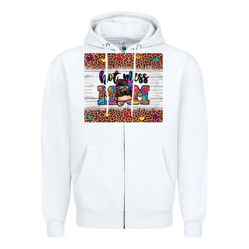Hot Mess Mom Zipper Hoodie by Zillion Design Studio | Teevron