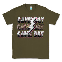 Army Green game day game day volleyball lightning bolt Classic Tee - Zillion Design Studio