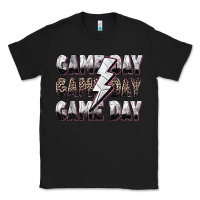 Black game day game day volleyball lightning bolt Classic Tee - Zillion Design Studio