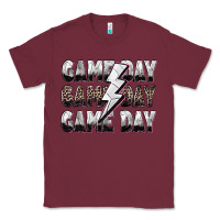 Burgundy game day game day volleyball lightning bolt Classic Tee - Zillion Design Studio