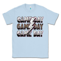 Dusty Blue game day game day volleyball lightning bolt Classic Tee - Zillion Design Studio