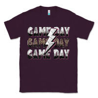 Plum game day game day volleyball lightning bolt Classic Tee - Zillion Design Studio