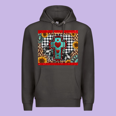 Christmas Cross Premium Hoodie Designed By Jasminsmagicworld