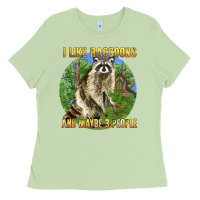 Matcha i like raccoons and 3 people Ladies Tee - BarkalooDesign