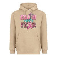Mushroom faith over fear with cross and ribbon Heavyweight Hoodie - HRA Design Shop