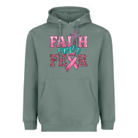 Sage faith over fear with cross and ribbon Heavyweight Hoodie - HRA Design Shop
