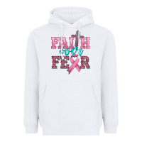 White faith over fear with cross and ribbon Heavyweight Hoodie - HRA Design Shop