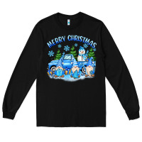 Black merry christmas snowman gnomes truck Long Sleeve Tee - MaliasSmallBusiness