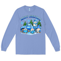 Merry Christmas Snowman Gnomes Truck Long Sleeve Tee | Teevron