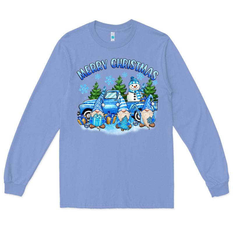 Merry Christmas Snowman Gnomes Truck Long Sleeve Tee by MaliasSmallBusiness | Teevron